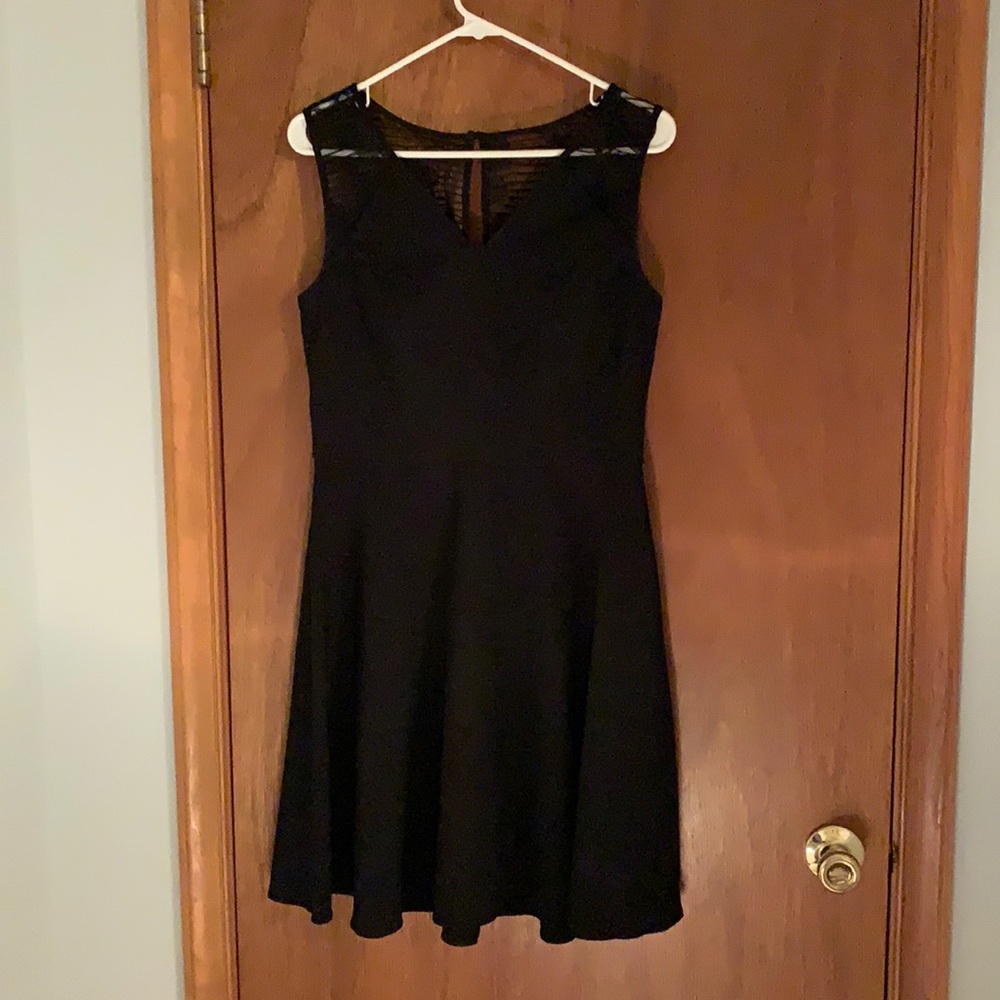 White House Black Market Black fit and flare business casual dress